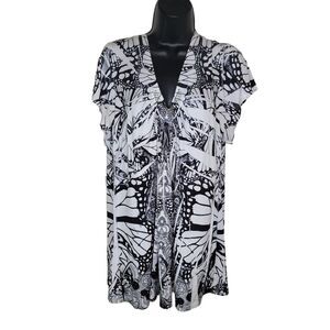 Unity World Wear Bohemian Sublimation Butterfly Print Top Size 2x